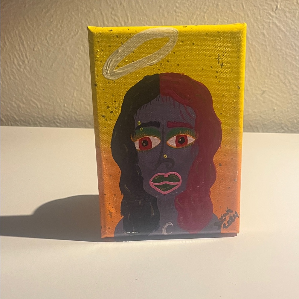 Vibrant Abstract Portrait Handmade Canvas Art
